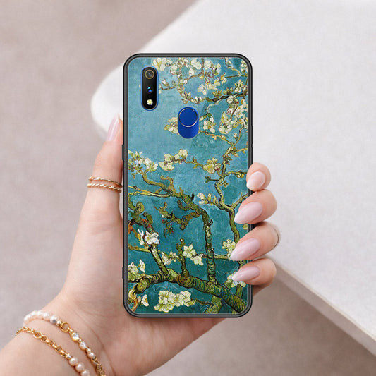 Realme 3 Pro Cover - Floral Series 2 - HQ Ultra Shine Premium Infinity Glass Soft Silicon Borders Case
