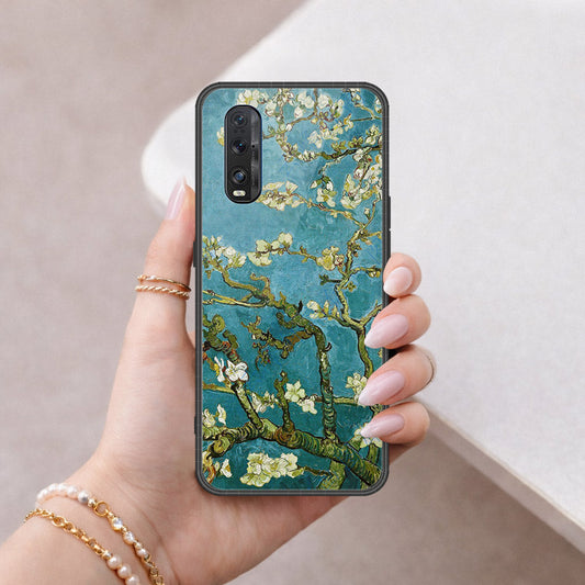 Oppo Find X2 Cover - Floral Series 2 - HQ Ultra Shine Premium Infinity Glass Soft Silicon Borders Case
