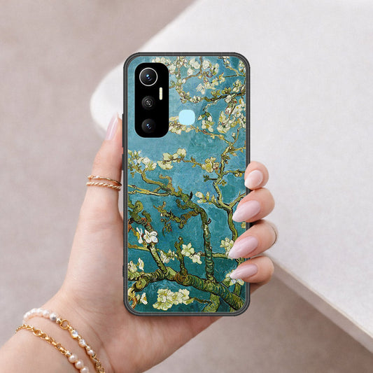 Infinix Hot 11 Cover - Floral Series 2 - HQ Ultra Shine Premium Infinity Glass Soft Silicon Borders Case