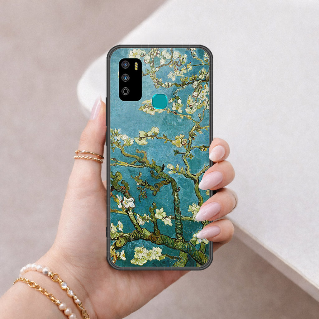 Infinix Hot 9 Play Cover - Floral Series 2 - HQ Ultra Shine Premium Infinity Glass Soft Silicon Borders Case
