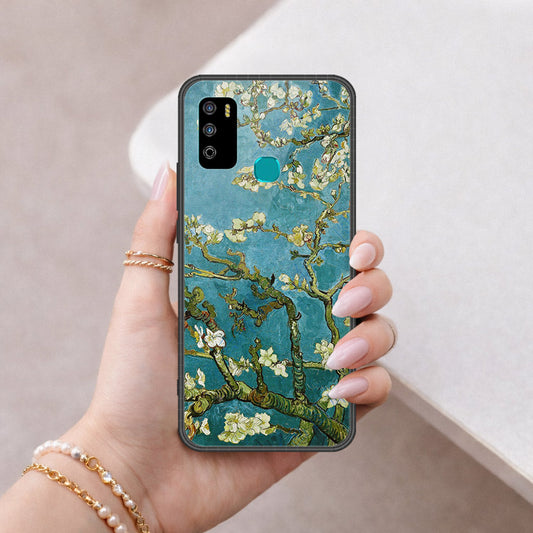 Infinix Hot 9 Play Cover - Floral Series 2 - HQ Ultra Shine Premium Infinity Glass Soft Silicon Borders Case