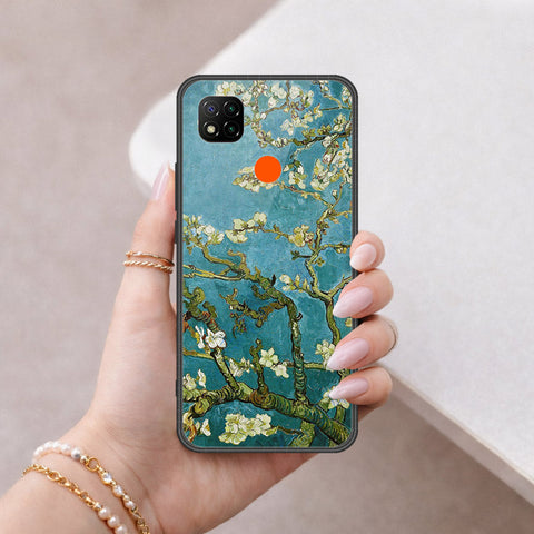 Xiaomi Redmi 9C Cover - Floral Series 2 - HQ Ultra Shine Premium Infinity Glass Soft Silicon Borders Case