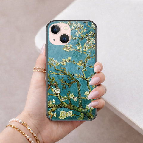 iPhone 14 - Floral Series 2 - HQ Ultra Shine Premium Infinity Glass Soft Silicon Borders Case