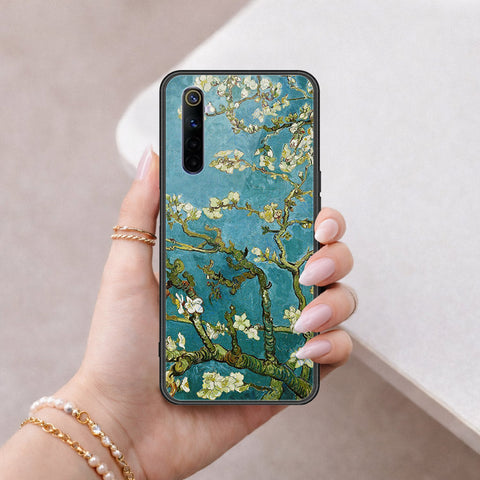 Realme 6 Cover - Floral Series 2 - HQ Ultra Shine Premium Infinity Glass Soft Silicon Borders Case