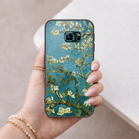 Samsung Galaxy S6 Edge Cover - Floral Series 2 - HQ Ultra Shine Premium Infinity Glass Soft Silicon Borders Case
