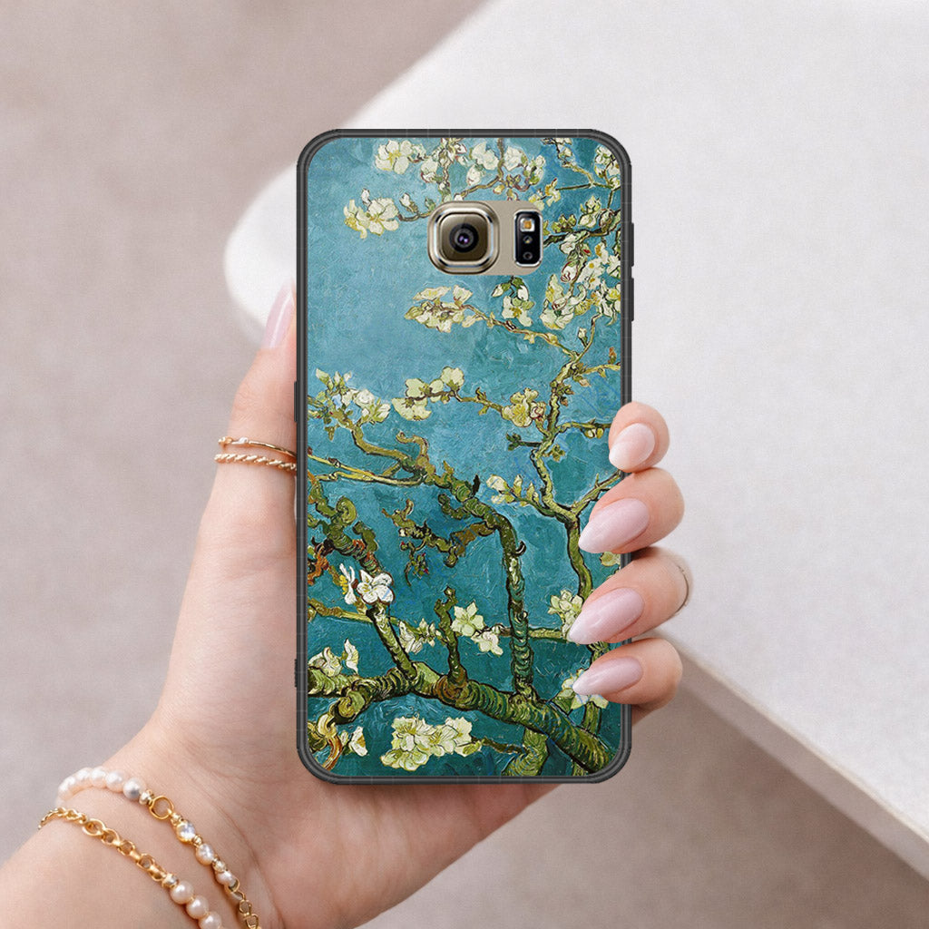 Samsung Galaxy S6 Cover - Floral Series 2 - HQ Ultra Shine Premium Infinity Glass Soft Silicon Borders Case