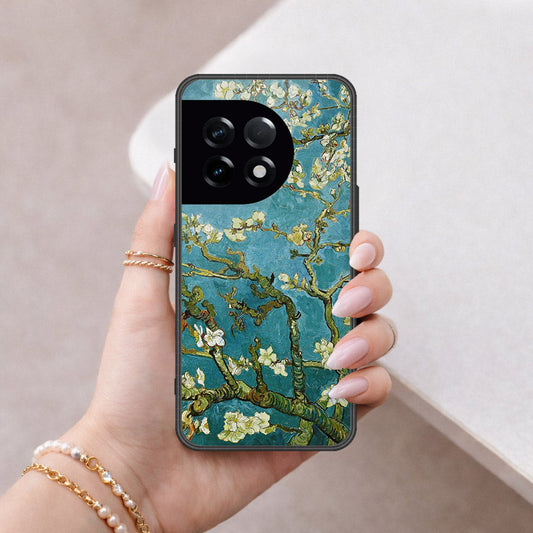 OnePlus 11 Cover - Floral Series 2 - HQ Ultra Shine Premium Infinity Glass Soft Silicon Borders Case