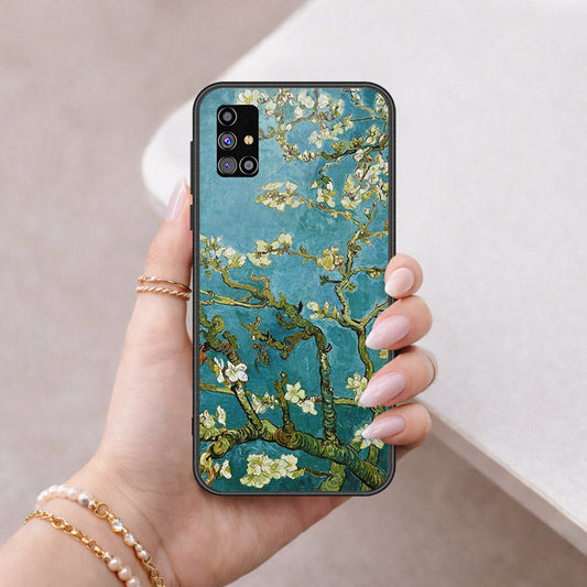 Samsung Galaxy M31s Cover - Floral Series 2 - HQ Ultra Shine Premium Infinity Glass Soft Silicon Borders Case