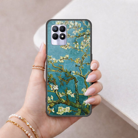 Realme 8i Cover - Floral Series 2 - HQ Ultra Shine Premium Infinity Glass Soft Silicon Borders Case