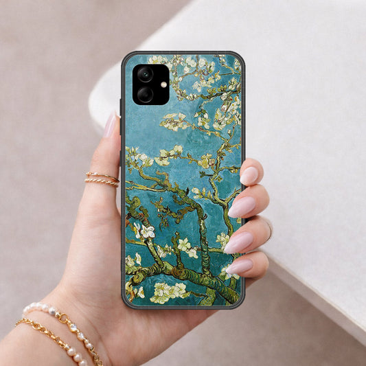 Samsung Galaxy A04e Cover - Floral Series 2 - HQ Ultra Shine Premium Infinity Glass Soft Silicon Borders Case