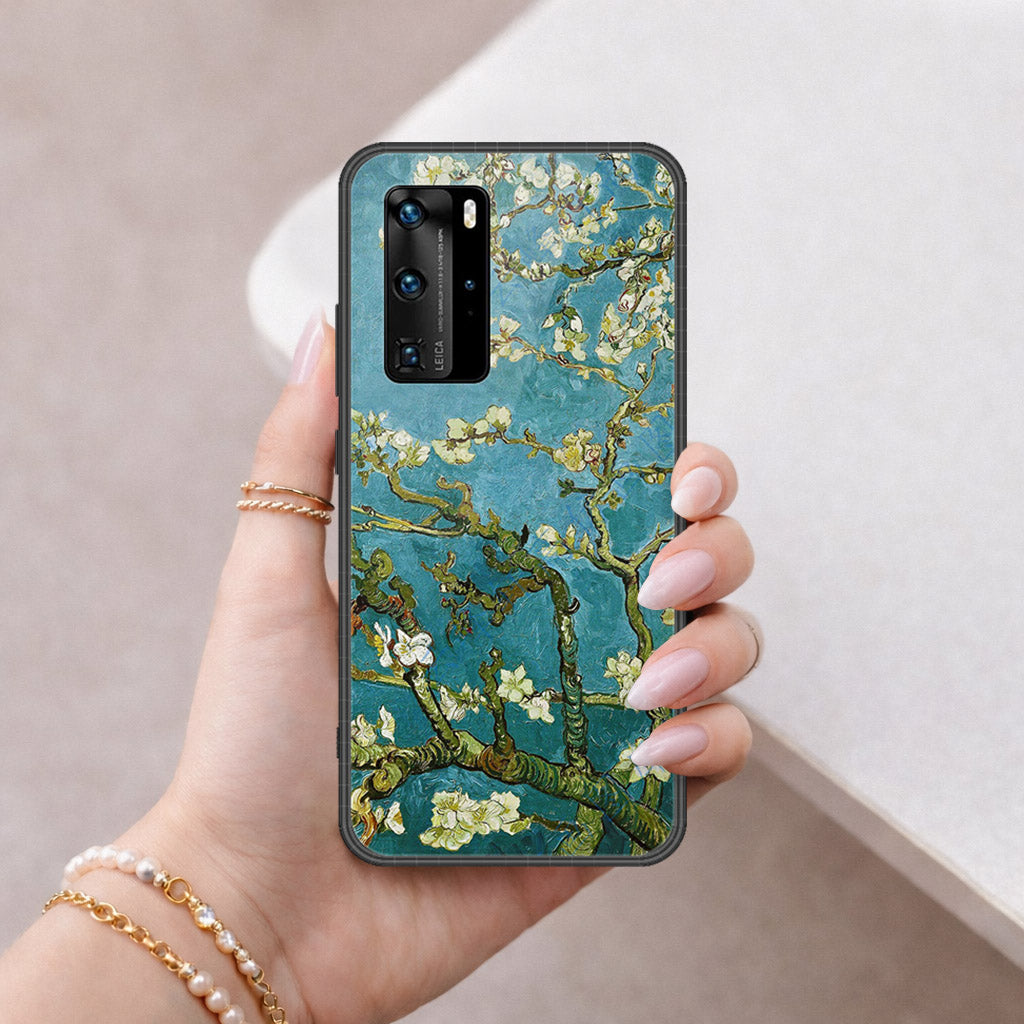 Huawei P40 Pro Cover - Floral Series 2 - HQ Ultra Shine Premium Infinity Glass Soft Silicon Borders Case