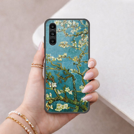 Samsung Galaxy A04s Cover - Floral Series 2 - HQ Ultra Shine Premium Infinity Glass Soft Silicon Borders Case (FastDelivery)(AH)