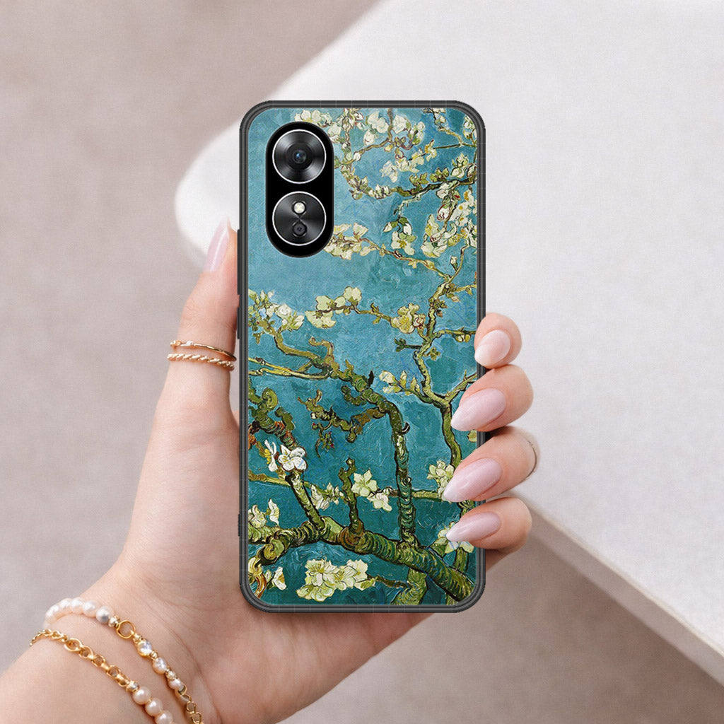 Oppo A17 Cover - Floral Series 2 - HQ Ultra Shine Premium Infinity Glass Soft Silicon Borders Case