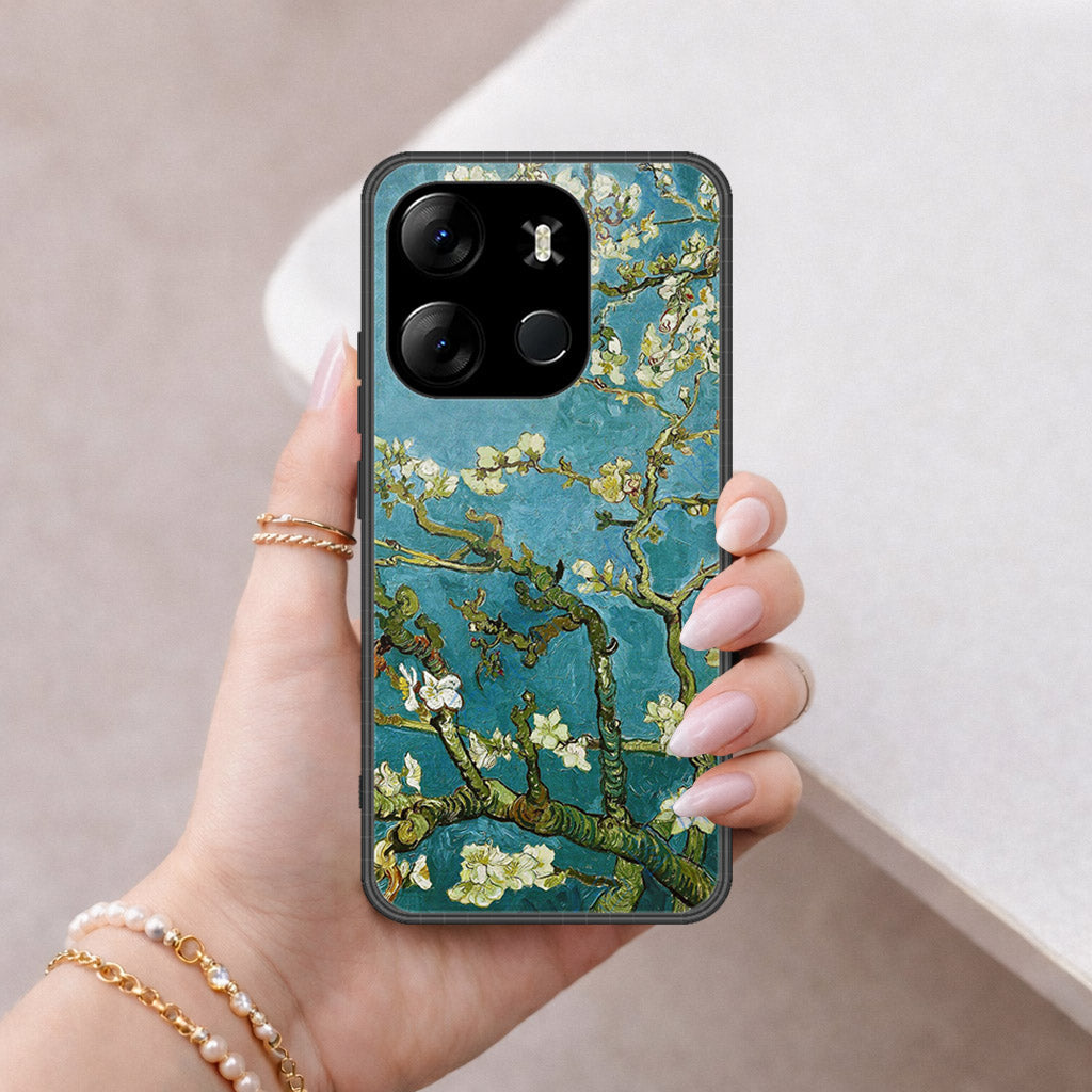 Tecno Spark Go 2023 Cover - Floral Series 2 - HQ Ultra Shine Premium Infinity Glass Soft Silicon Borders Case