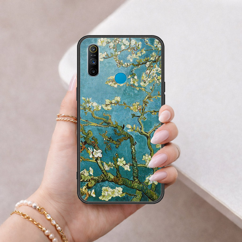 Realme C3 Cover - Floral Series 2 - HQ Ultra Shine Premium Infinity Glass Soft Silicon Borders Case
