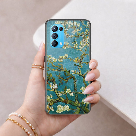 Oppo Reno 5 4G Cover - Floral Series 2 - HQ Ultra Shine Premium Infinity Glass Soft Silicon Borders Case