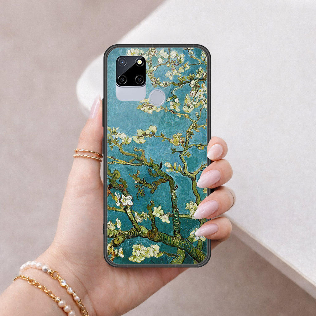 Realme C12 Cover - Floral Series 2 - HQ Ultra Shine Premium Infinity Glass Soft Silicon Borders Case