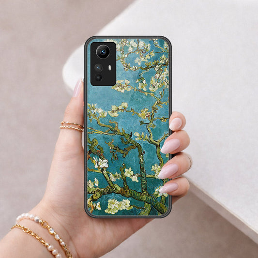 Xiaomi Redmi Note 12S Cover - Floral Series 2 - HQ Ultra Shine Premium Infinity Glass Soft Silicon Borders Case