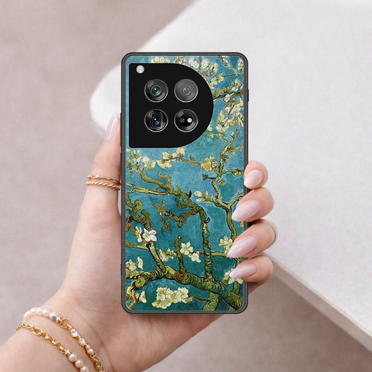 OnePlus 12 Cover - Floral Series 2 - HQ Ultra Shine Premium Infinity Glass Soft Silicon Borders Case