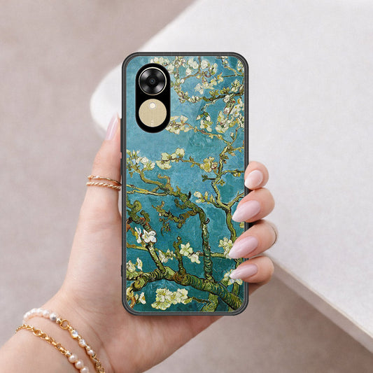 Oppo A17k Cover - Floral Series 2 - HQ Ultra Shine Premium Infinity Glass Soft Silicon Borders Case