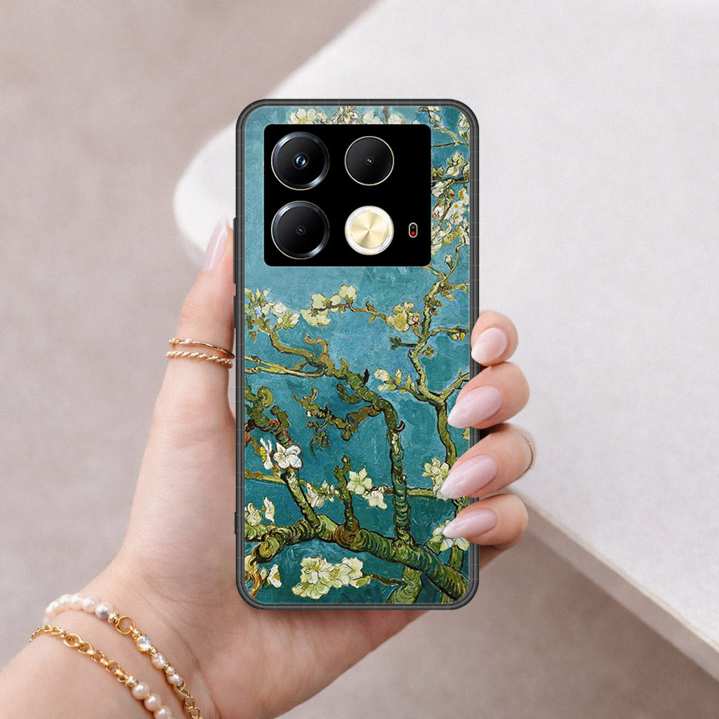 Infinix Note 40 Cover - Floral Series 2 - HQ Ultra Shine Premium Infinity Glass Soft Silicon Borders Case