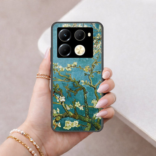 Infinix Note 40 Pro Cover - Floral Series 2 - HQ Ultra Shine Premium Infinity Glass Soft Silicon Borders Case