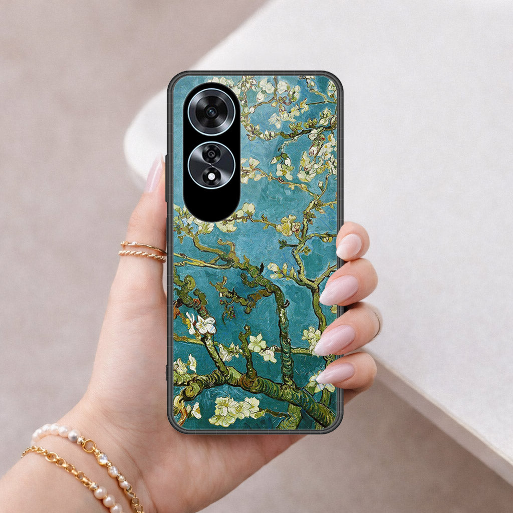 Oppo A60 Cover - Floral Series 2 - HQ Ultra Shine Premium Infinity Glass Soft Silicon Borders Case