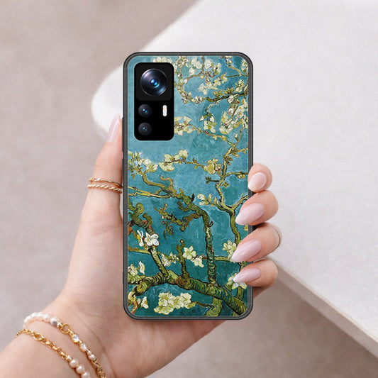 Xiaomi 12T Pro Cover - Floral Series 2 - HQ Ultra Shine Premium Infinity Glass Soft Silicon Borders Case