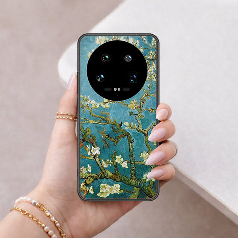 Xiaomi 14 Ultra Cover - Floral Series 2 - HQ Ultra Shine Premium Infinity Glass Soft Silicon Borders Case