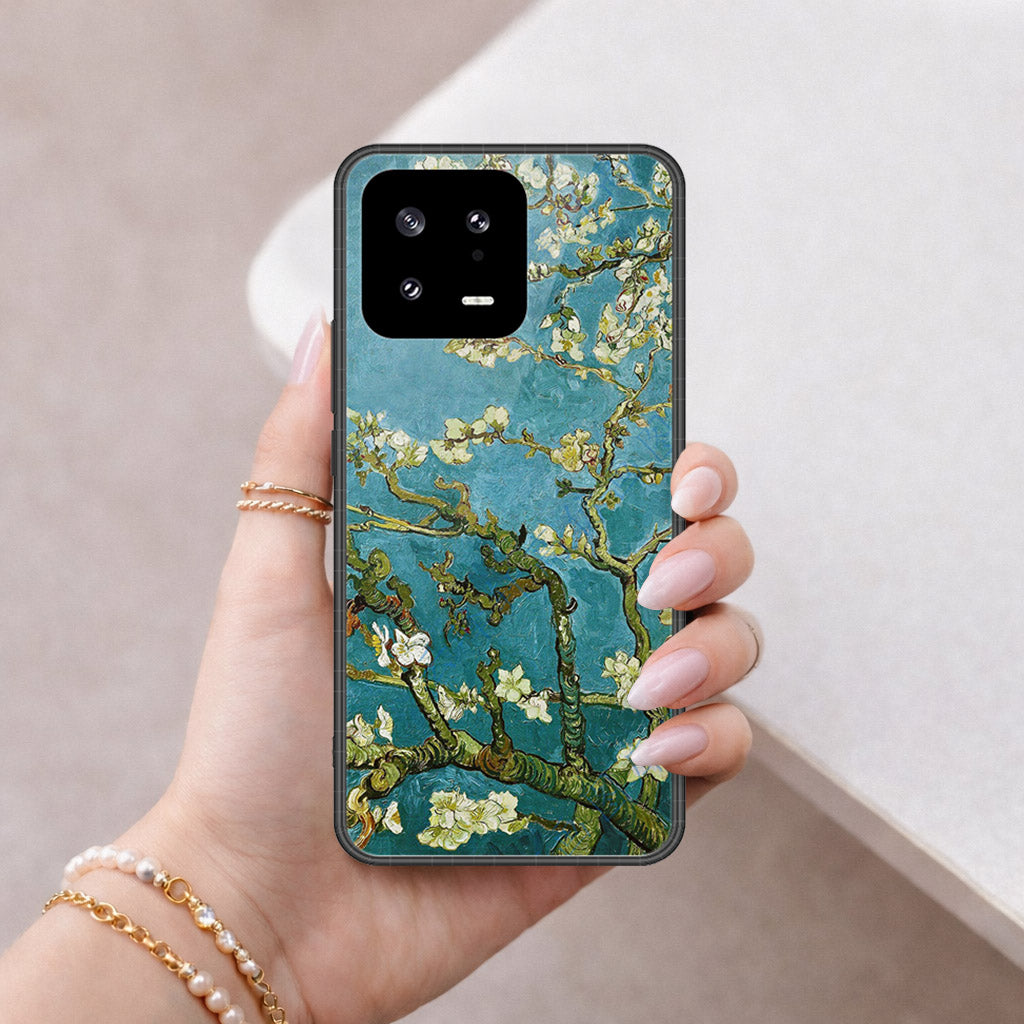 Xiaomi 13 Cover - Floral Series 2 - HQ Ultra Shine Premium Infinity Glass Soft Silicon Borders Case