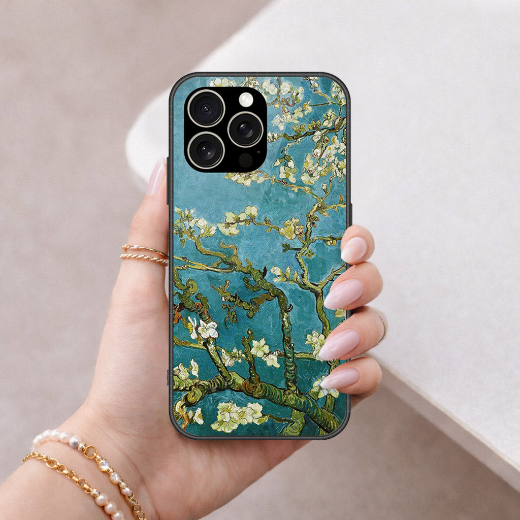 IPhone 15 Pro Cover - Floral Series 2 - HQ Ultra Shine Premium Infinity Glass Soft Silicon Borders Case