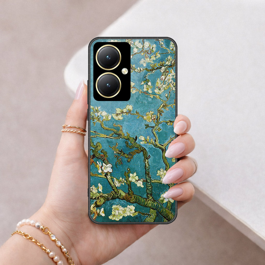 Vivo Y35m Plus Cover - Floral Series 2 - HQ Ultra Shine Premium Infinity Glass Soft Silicon Borders Case