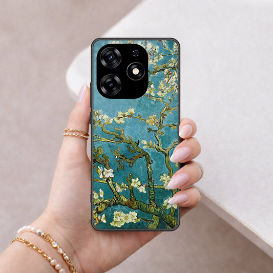 Tecno Spark 10 Pro Cover - Floral Series 2 - HQ Ultra Shine Premium Infinity Glass Soft Silicon Borders Case