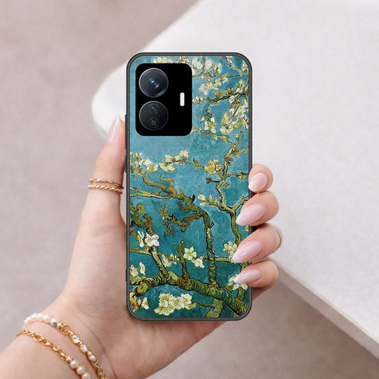 Vivo Y77e Cover - Floral Series 2 - HQ Ultra Shine Premium Infinity Glass Soft Silicon Borders Case