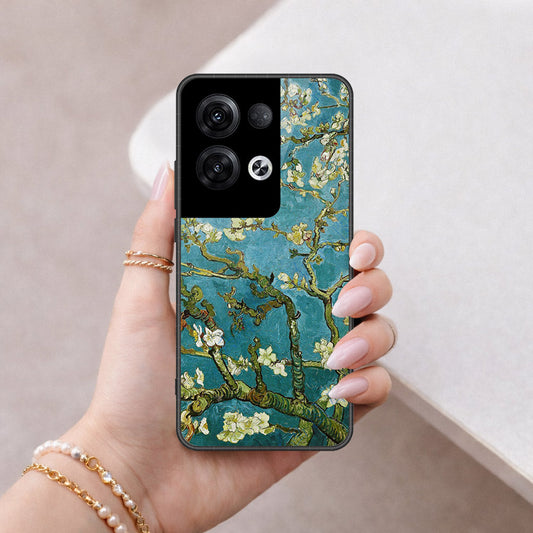 Oppo Reno 8 Pro  Cover - Floral Series 2 - HQ Ultra Shine Premium Infinity Glass Soft Silicon Borders Case