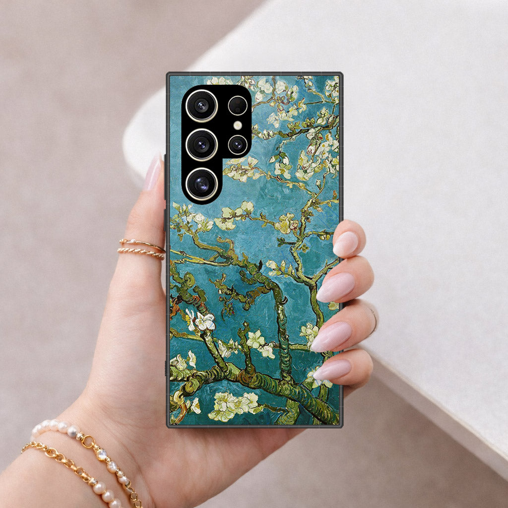 Samsung Galaxy S25 Ultra Cover - Floral Series 2 - HQ Ultra Shine Premium Infinity Glass Soft Silicon Borders Case