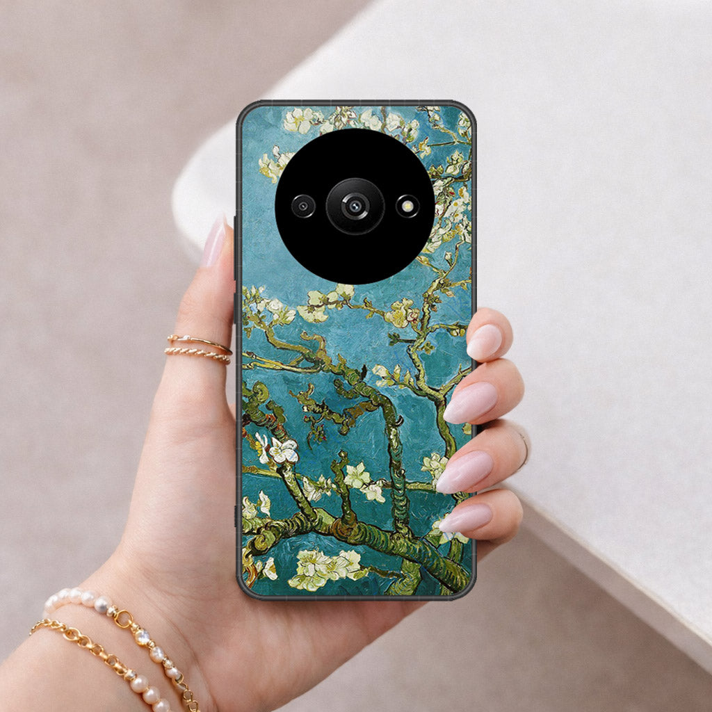 Xiaomi Redmi A3 Cover - Floral Series 2 - HQ Ultra Shine Premium Infinity Glass Soft Silicon Borders Case