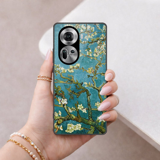 Oppo Reno 11 5G Cover - Floral Series 2 - HQ Ultra Shine Premium Infinity Glass Soft Silicon Borders Case