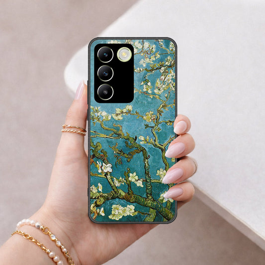 Vivo V30 Lite 4G Cover - Floral Series 2 - HQ Ultra Shine Premium Infinity Glass Soft Silicon Borders Case