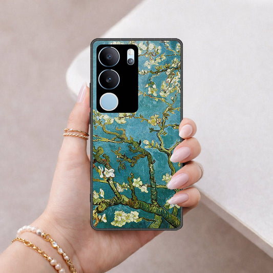 Vivo S17 Cover - Floral Series 2 - HQ Ultra Shine Premium Infinity Glass Soft Silicon Borders Case