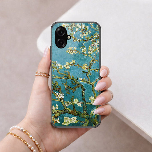 Samsung Galaxy F07 Cover - Floral Series 2 - HQ Ultra Shine Premium Infinity Glass Soft Silicon Borders Case