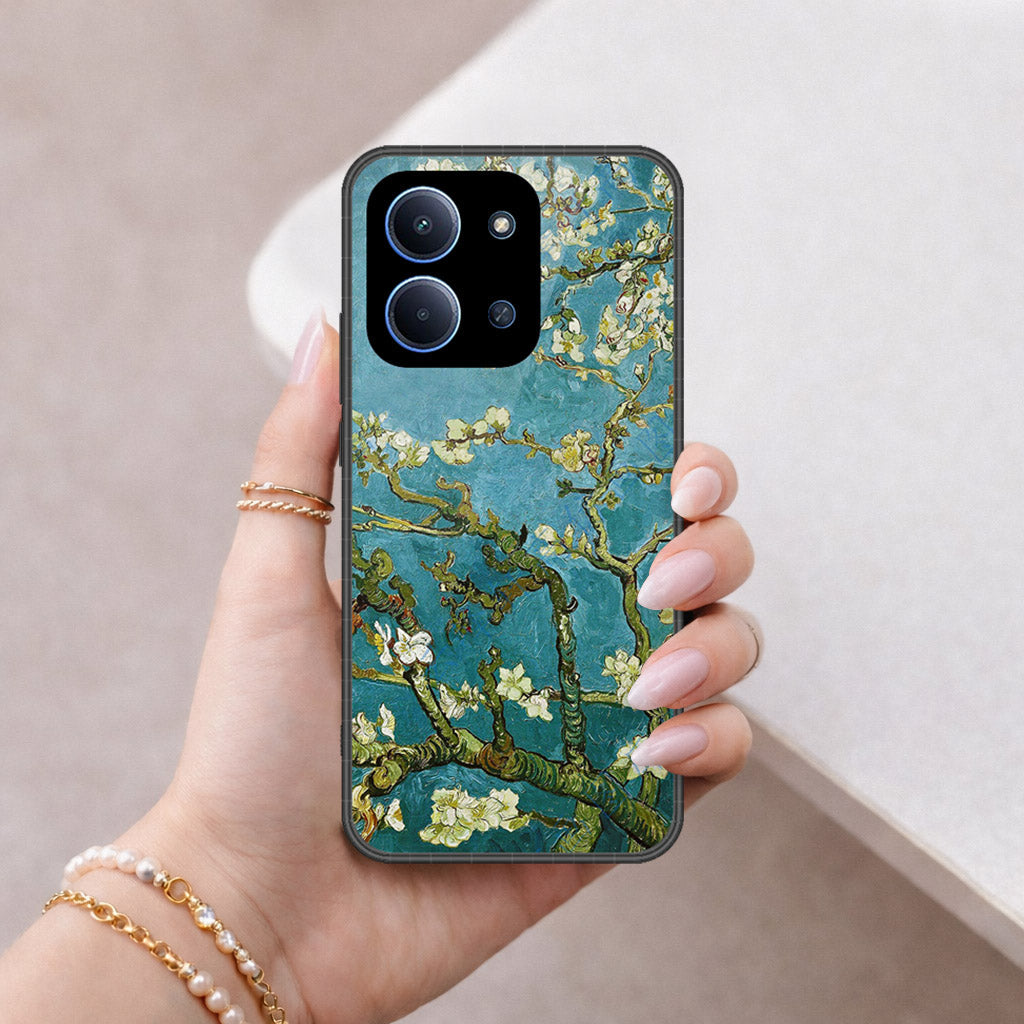Xiaomi Poco C85 4G - Floral Series 2 - HQ Ultra Shine Premium Infinity Glass Soft Silicon Borders Case