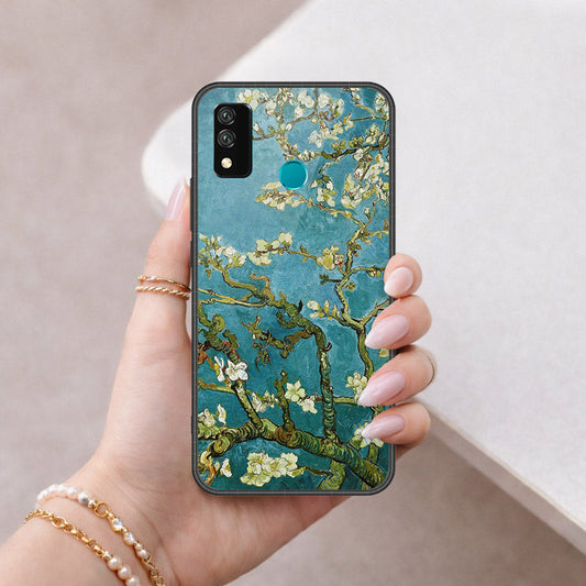 Huawei Y8s Cover - Floral Series 2 - HQ Ultra Shine Premium Infinity Glass Soft Silicon Borders Case