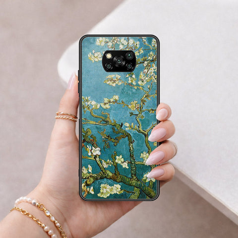 Xiaomi Poco X3 Cover - Floral Series 2 - HQ Ultra Shine Premium Infinity Glass Soft Silicon Borders Case