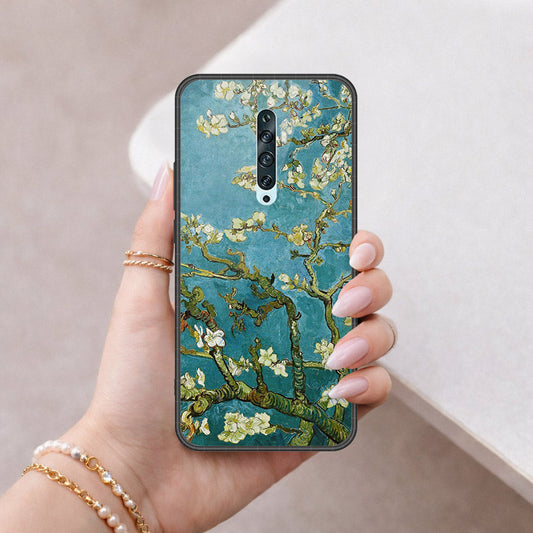 Oppo Reno 2 Cover - Floral Series 2 - HQ Ultra Shine Premium Infinity Glass Soft Silicon Borders Case