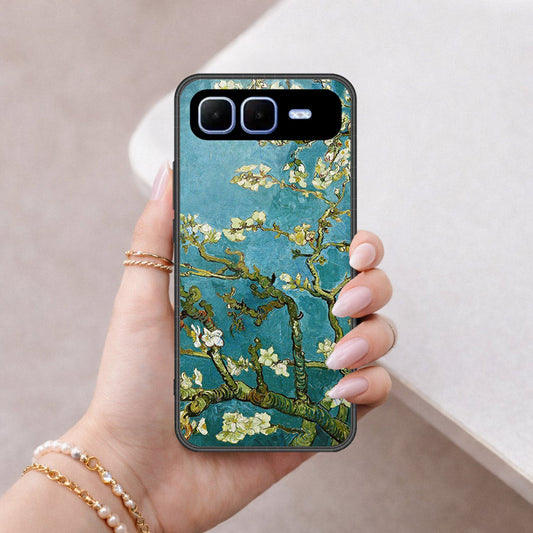 Infinix Smart 10 Plus Cover - Floral Series 2 - HQ Ultra Shine Premium Infinity Glass Soft Silicon Borders Case