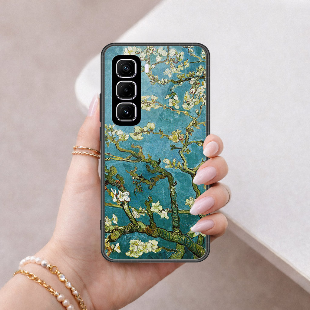 Infinix Hot 50 Pro Plus Cover - Floral Series 2 - HQ Ultra Shine Premium Infinity Glass Soft Silicon Borders Case