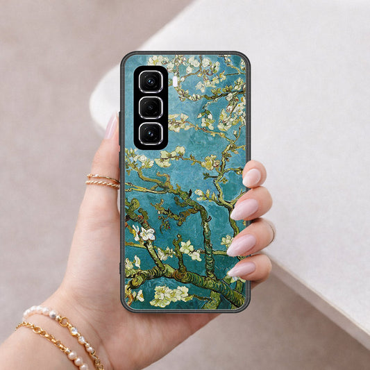 Infinix Hot 50 Pro Plus Cover - Floral Series 2 - HQ Ultra Shine Premium Infinity Glass Soft Silicon Borders Case