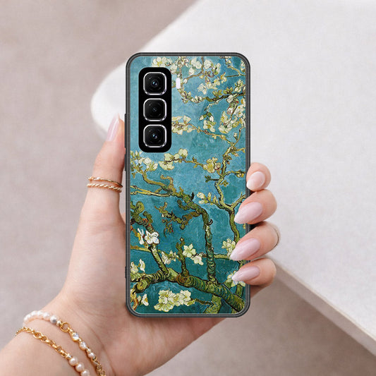 Infinix Hot 60 Pro Plus Cover - Floral Series 2 - HQ Ultra Shine Premium Infinity Glass Soft Silicon Borders Case