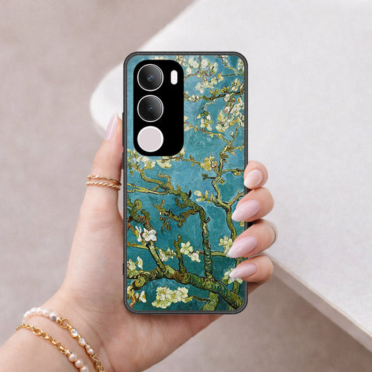 Vivo Y19s Cover - Floral Series 2 - HQ Ultra Shine Premium Infinity Glass Soft Silicon Borders Case